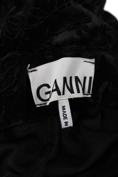 Ganni Women Black Paisley Pants Size 42