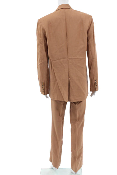 A.L.C. Womens Lace Up Detail Blazer Creased Pant Suit Brown Size 4