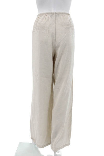 Zara Unisex Sweatpants Beige Drawstring Modal Polyester Size L