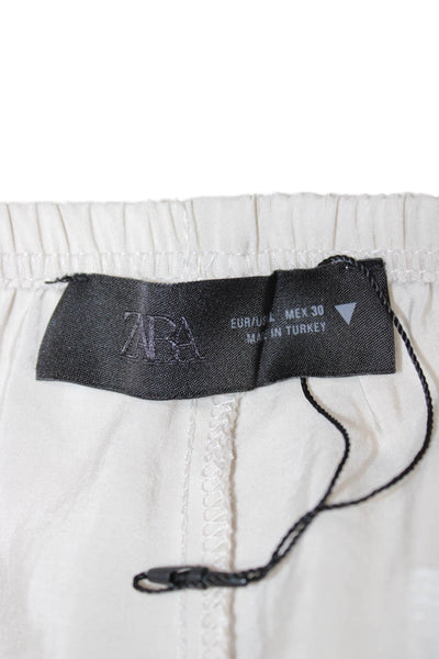 Zara Unisex Sweatpants Beige Drawstring Modal Polyester Size L