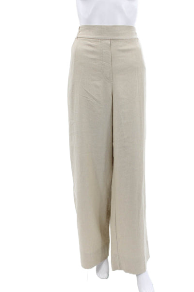 Zara Womens Dress Pants Beige Linen Classic Size L