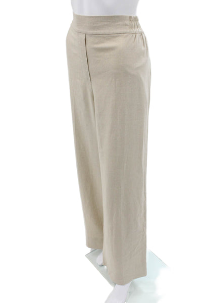 Zara Womens Dress Pants Beige Linen Classic Size L