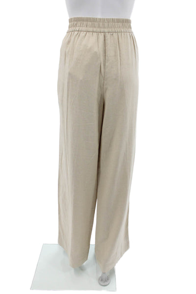 Zara Womens Dress Pants Beige Linen Classic Size L