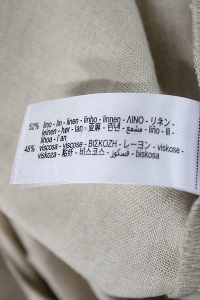 Zara Womens Dress Pants Beige Linen Classic Size L