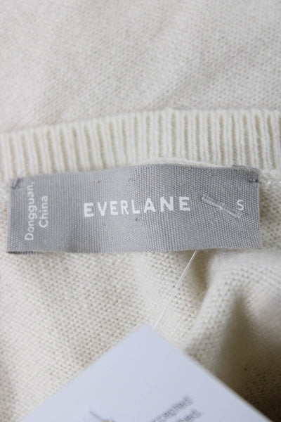 Everlane Women Beige 100% Cashmere Crew Neck Pullover Sweater Size S