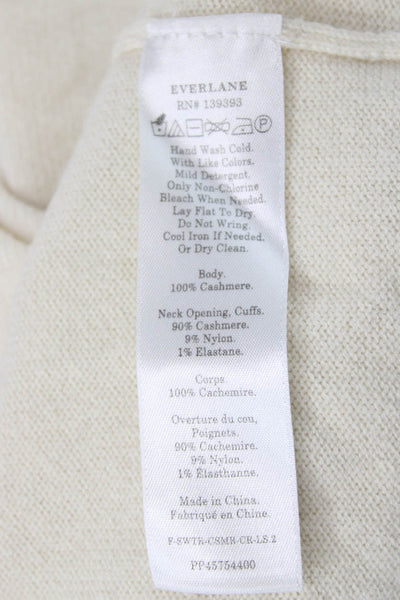 Everlane Women Beige 100% Cashmere Crew Neck Pullover Sweater Size S