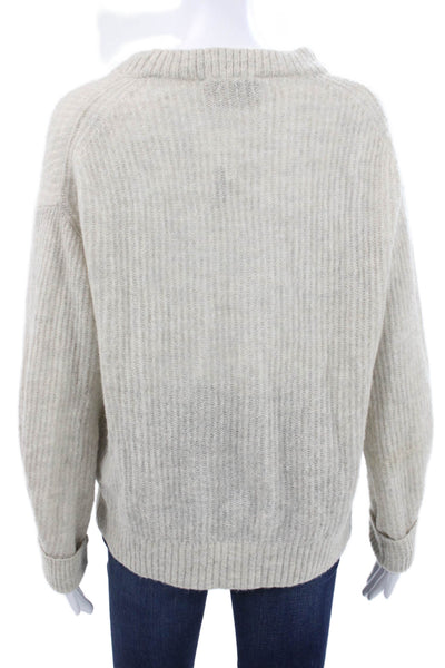 Everlane Unisex Beige Crew Neck Alpaca Blend Pullover Sweater Size S
