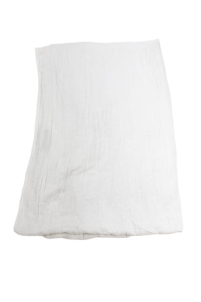 Quince Womens Cotton Solid White Scarf Size 76"X25"