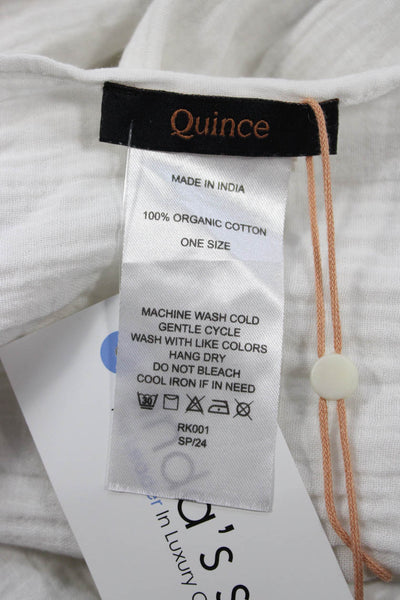 Quince Womens Cotton Solid White Scarf Size 76"X25"