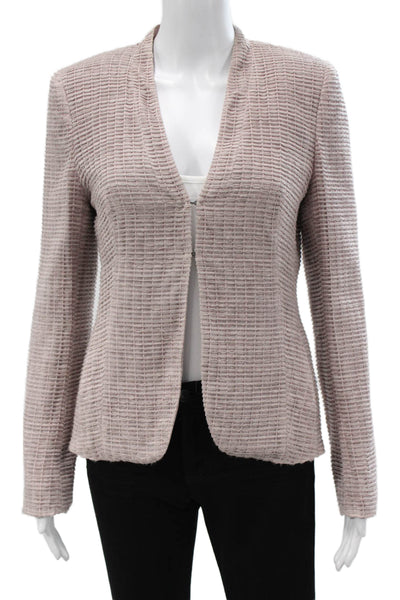 Akris Womens Pink V-Neck Long Sleeve Classic Blazer Size 6