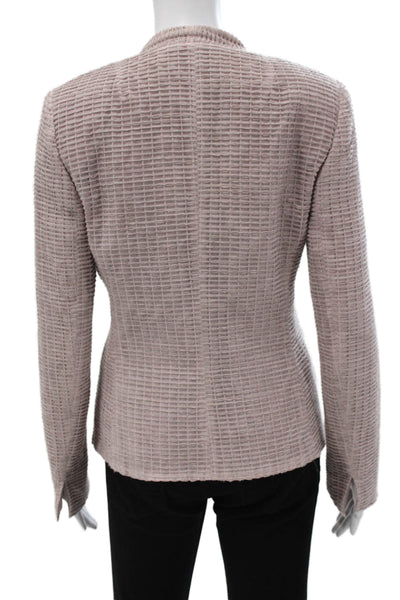 Akris Womens Pink V-Neck Long Sleeve Classic Blazer Size 6