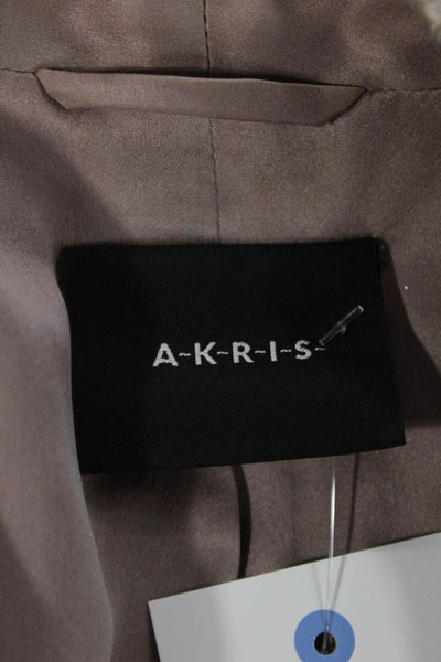 Akris Womens Pink V-Neck Long Sleeve Classic Blazer Size 6
