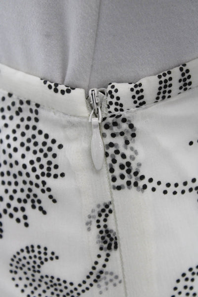 Armani Collezioni Women A-Line Silk Floral Skirt White Size 6