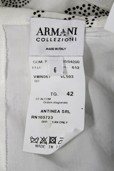 Armani Collezioni Women A-Line Silk Floral Skirt White Size 6