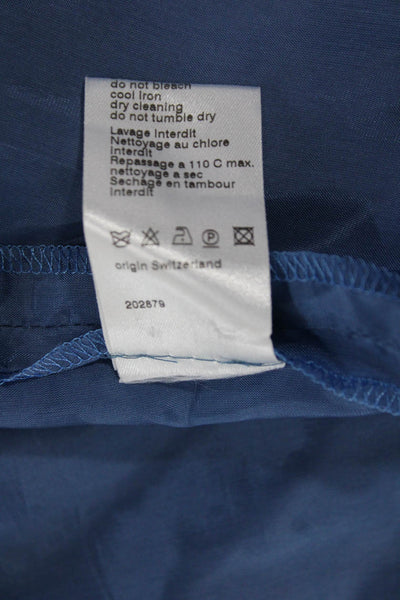 Akris Women Pleated Skirt Blue Silk Size 8
