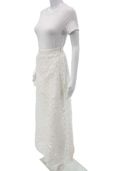 Alexis Womens Maxi Skirt White Floral Nylon Size XS