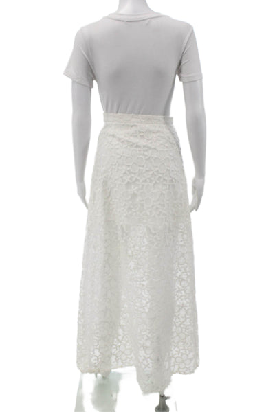 Alexis Womens Maxi Skirt White Floral Nylon Size XS