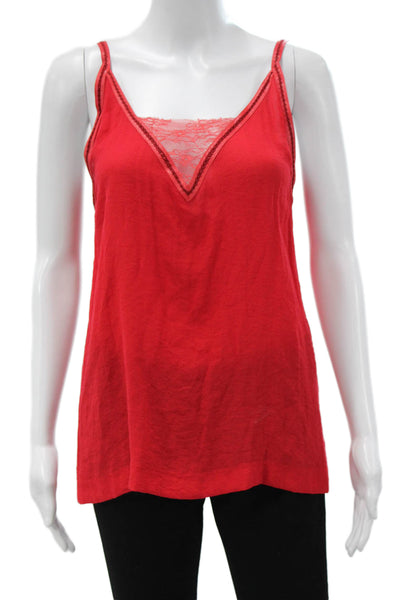Maje Womens Red V-Neck Sleeveless Camisole Size 1