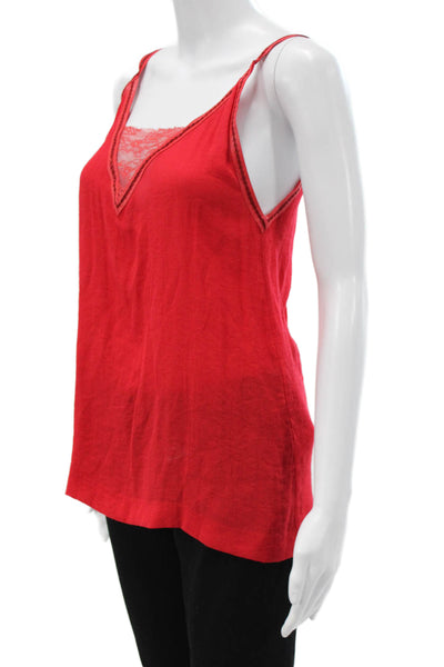 Maje Womens Red V-Neck Sleeveless Camisole Size 1