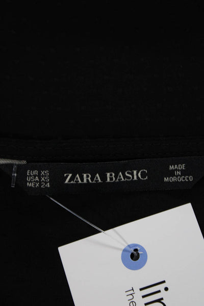 Zara Women Sleeveless Camisole V Neck Black Polyester Size XS