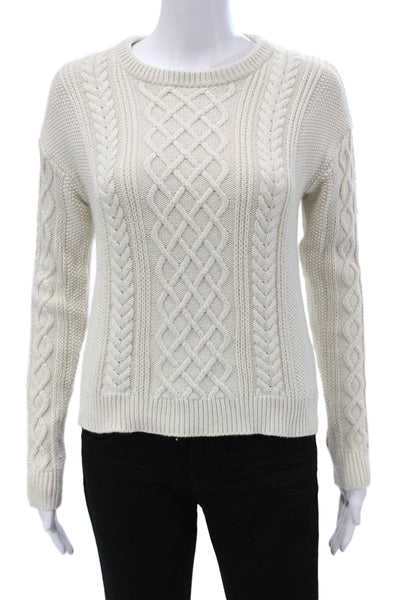 J Crew Women Pullover Sweater Beige 100% Cotton Crew Neck Long Sleeve Size XS