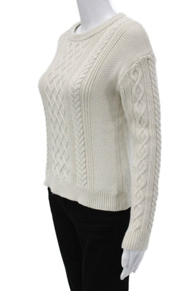 J Crew Women Pullover Sweater Beige 100% Cotton Crew Neck Long Sleeve Size XS