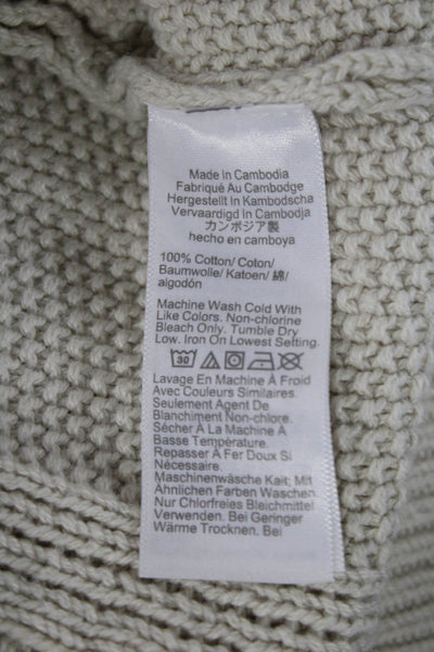 J Crew Women Pullover Sweater Beige 100% Cotton Crew Neck Long Sleeve Size XS