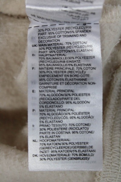 Adidas Womens Pullover Sweatshirt Beige Crew Neck Long Sleeve Designer Size XS