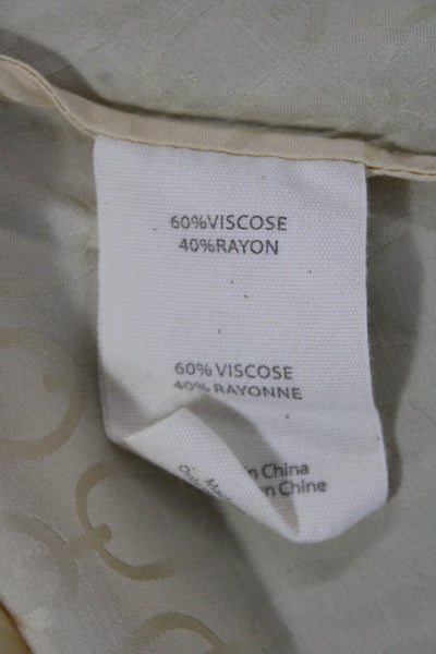 L'Agence Women Camisole Beige V-Neck Geometric Viscose Sleeveless Size XS
