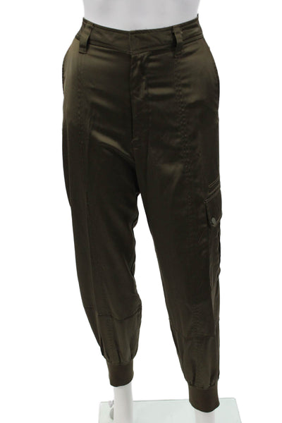 Zara Unisex Green Cargo Jogger Pants Polyester Blend Size XS