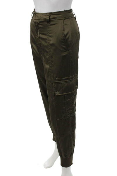 Zara Unisex Green Cargo Jogger Pants Polyester Blend Size XS