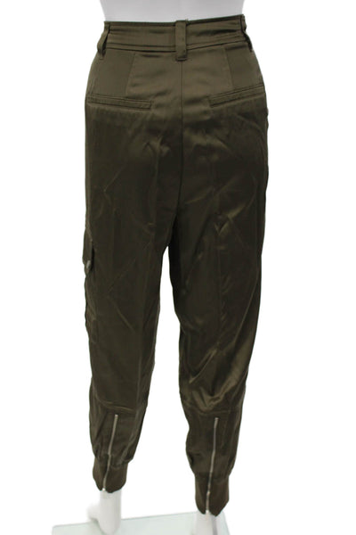 Zara Unisex Green Cargo Jogger Pants Polyester Blend Size XS