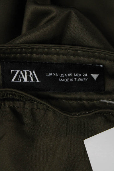 Zara Unisex Green Cargo Jogger Pants Polyester Blend Size XS