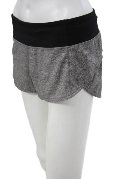Lululemon Unisex Black Nylon Blend Sports Shorts Zip Closure Size 2