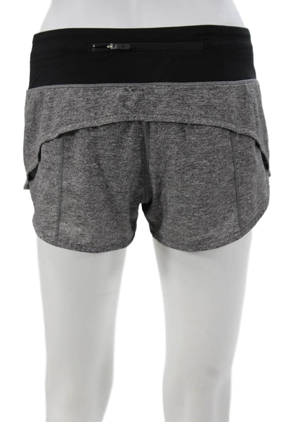 Lululemon Unisex Black Nylon Blend Sports Shorts Zip Closure Size 2