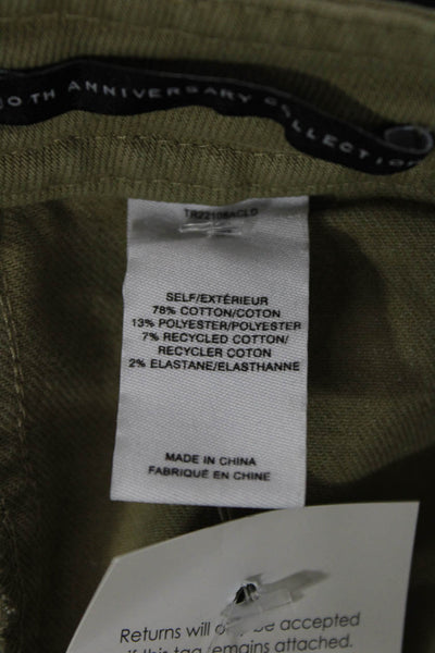 Derek Lam 10 Crosby Unisex Cropped Cargo Pants Green Button Size 25