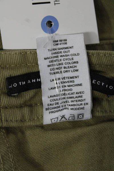 Derek Lam 10 Crosby Unisex Cropped Cargo Pants Green Button Size 25