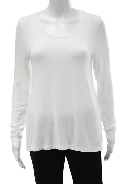 Tory Sport Women White Modal Blend Basic Long Sleeve Round Neck T-Shirt Size XS