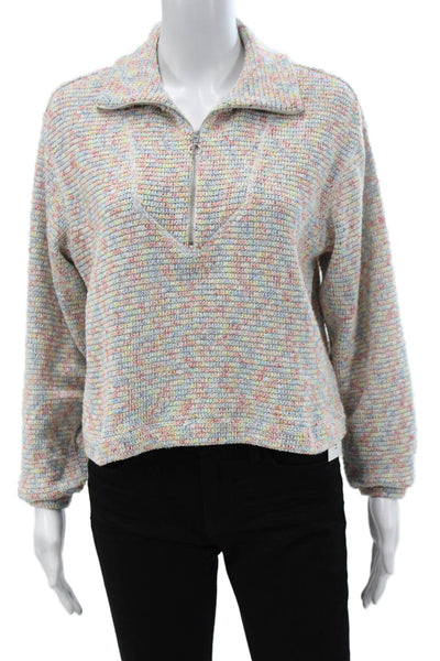 Saylor Unisex Collared Zip Long Sleeve Pullover Multi Color Polyester Size S
