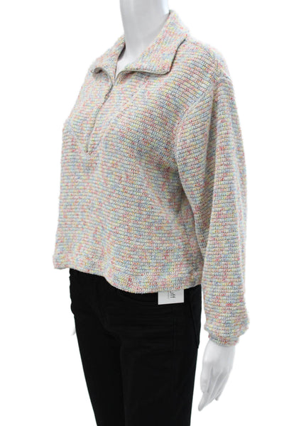 Saylor Unisex Collared Zip Long Sleeve Pullover Multi Color Polyester Size S