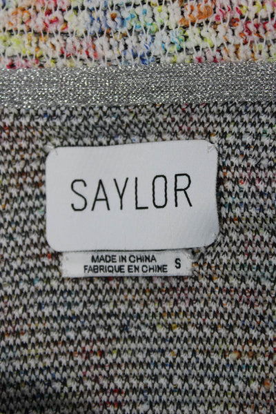 Saylor Unisex Collared Zip Long Sleeve Pullover Multi Color Polyester Size S