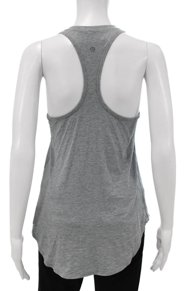 Lululemon Women Basic Gray Nylon Blend Sleeveless Round Neck Tank Size 6