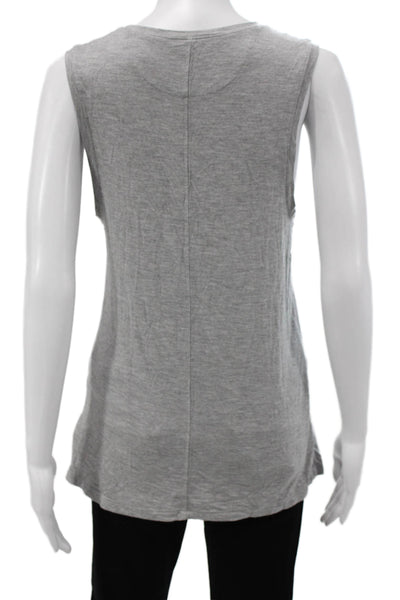 Splits 59 Womens Basic Sleeveless Tank Gray Modal Blend Crew Neck Size M