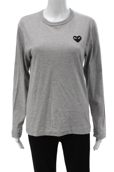 Play Comme Des Garcons Unisex Gray Cotton Crew Neck Jersey T-Shirt Size S