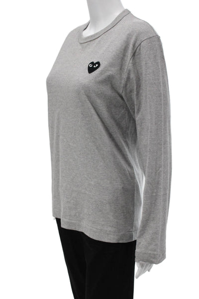 Play Comme Des Garcons Unisex Gray Cotton Crew Neck Jersey T-Shirt Size S