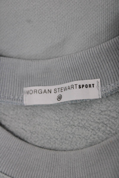 Morgan Stewart Sport Women Pullover Sweatshirt Gray Cotton Blend Size XS