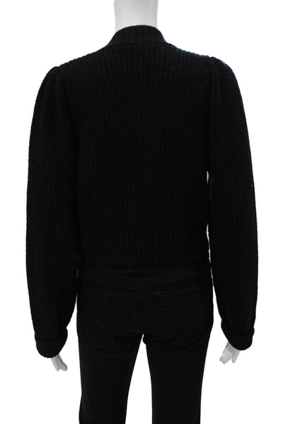 Love Shack Fancy Unisex Cardigan Black Wool Cashmere V Neck Long Sleeve Size S