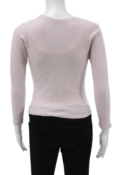 Vince Womens Cardigan 100% Cashmere V-Neck Button Solid Pink Size 2XS
