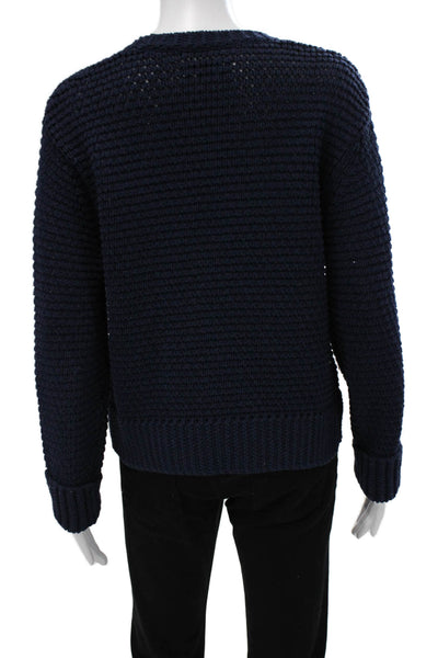 Re/Done Unisex Pullover Sweater Dark Blue Crew Neck Flag Graphic Size XS