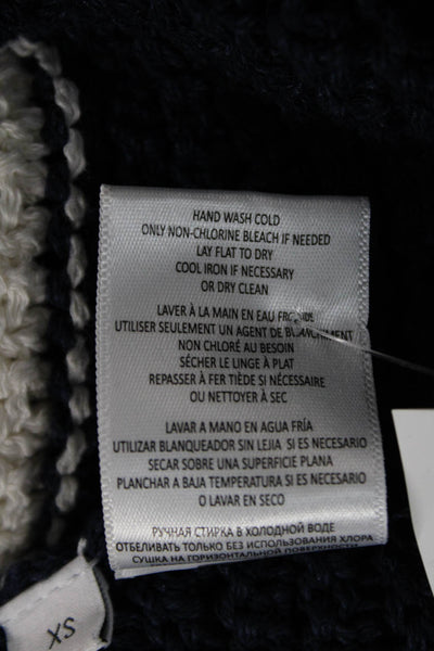 Re/Done Unisex Pullover Sweater Dark Blue Crew Neck Flag Graphic Size XS